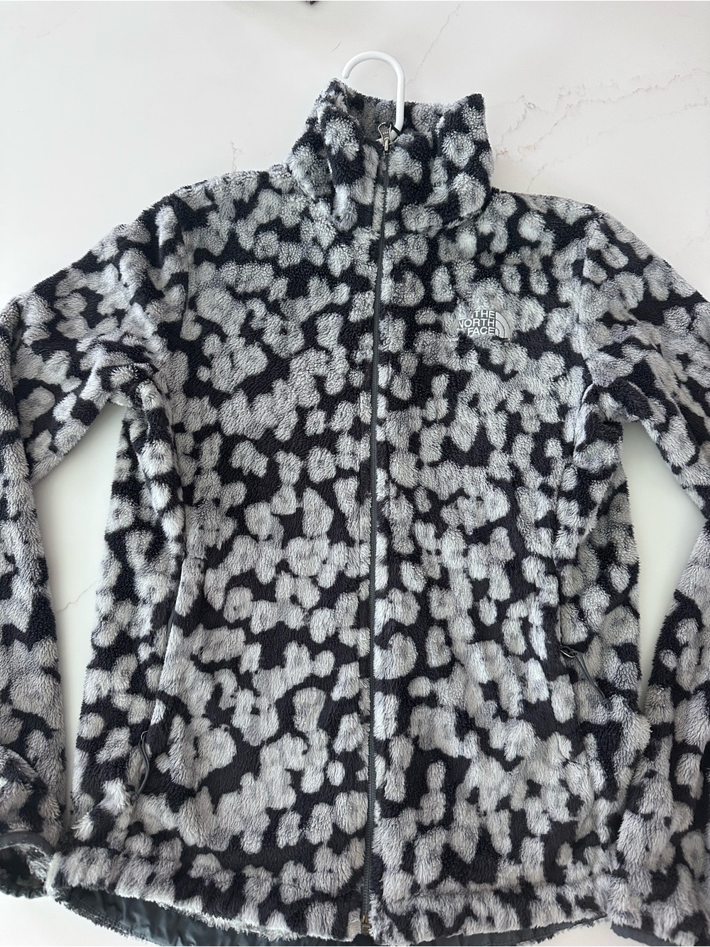 The North Face Black & Gray Patterned Fleece Jacket